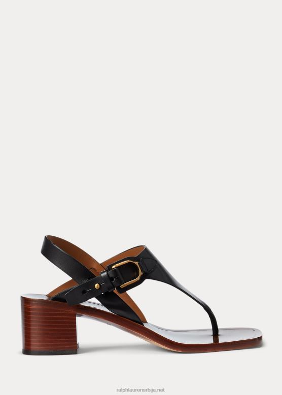 Жене Ralph Lauren јулие велингтон сандала од телеће коже V2V449649 црн