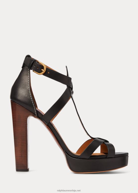 Жене Ralph Lauren дакота сандале од сјајне телеће коже V2V449654 црн