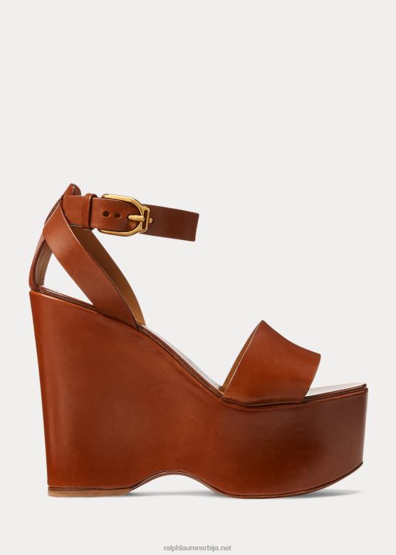 Жене Ralph Lauren задие сандале од сјајне телеће коже V2V449670 рл злато