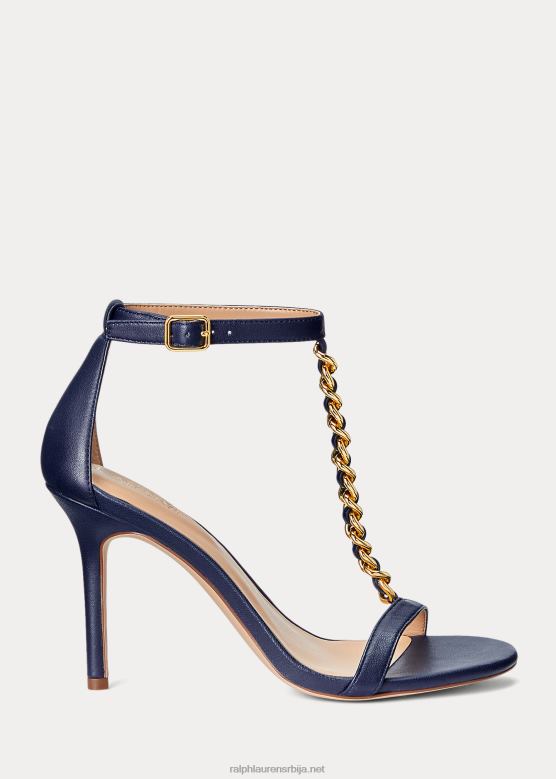 Жене Ralph Lauren кате наппа кожне сандале V2V449721 префињена морнарица
