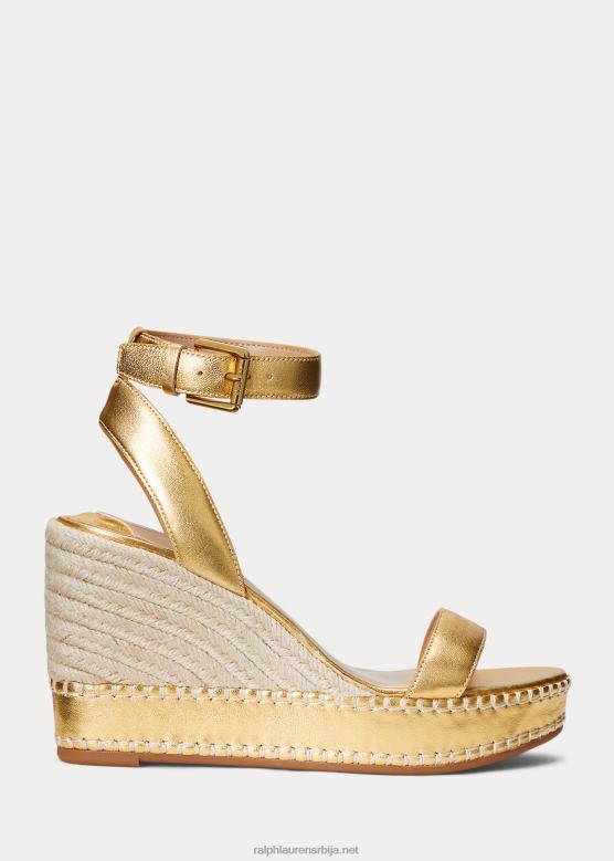 Жене Ralph Lauren хиларие еспадриле од металик коже V2V445041 модерно злато