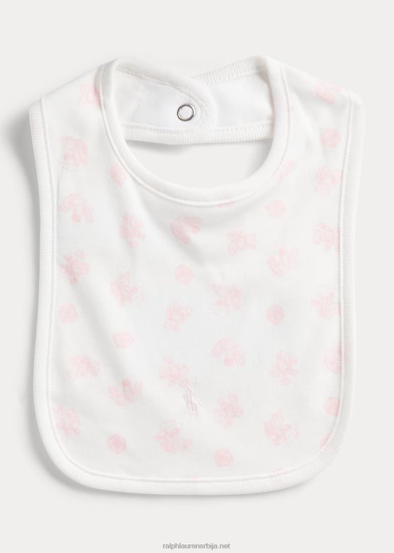беба Ralph Lauren биб од органског памука са принтом медведа V2V448063 розе мулти