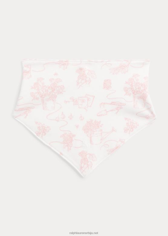 беба Ralph Lauren реверзибилни памучни интерлоцк биб V2V448068 розе башта/гингхам