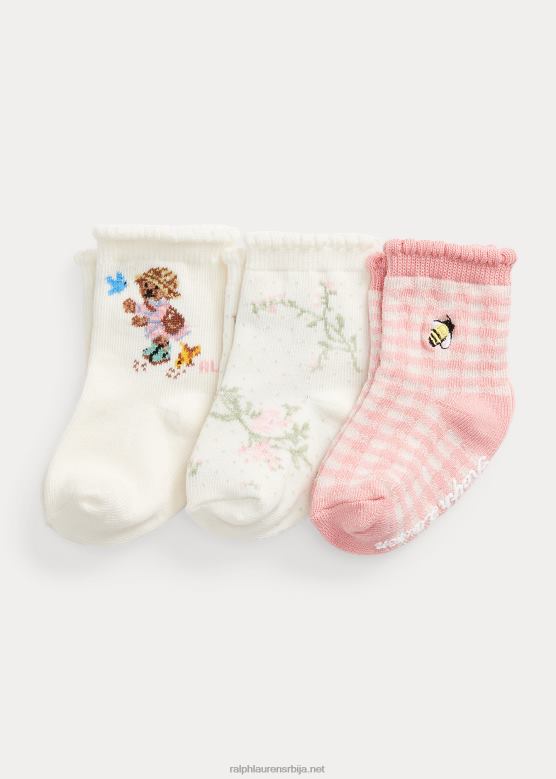беба Ralph Lauren поло беар црев чарапе 3 ком V2V448049 слоноваче