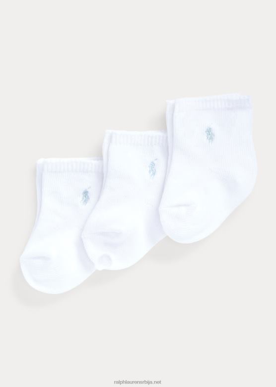 беба Ralph Lauren растезљиве чарапе 3 ком V2V448050 бео