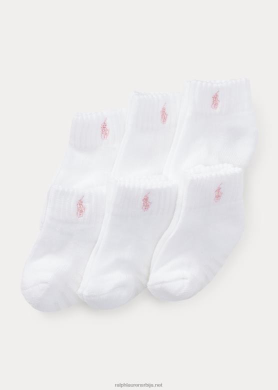 беба Ralph Lauren четвртина чарапа 6 ком V2V448051 бео