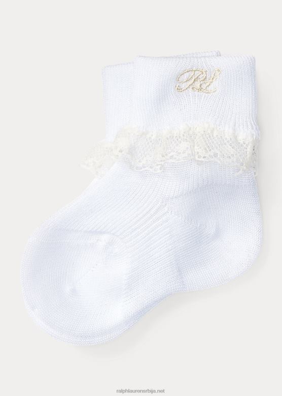 беба Ralph Lauren памучне чарапе са чипком V2V448056