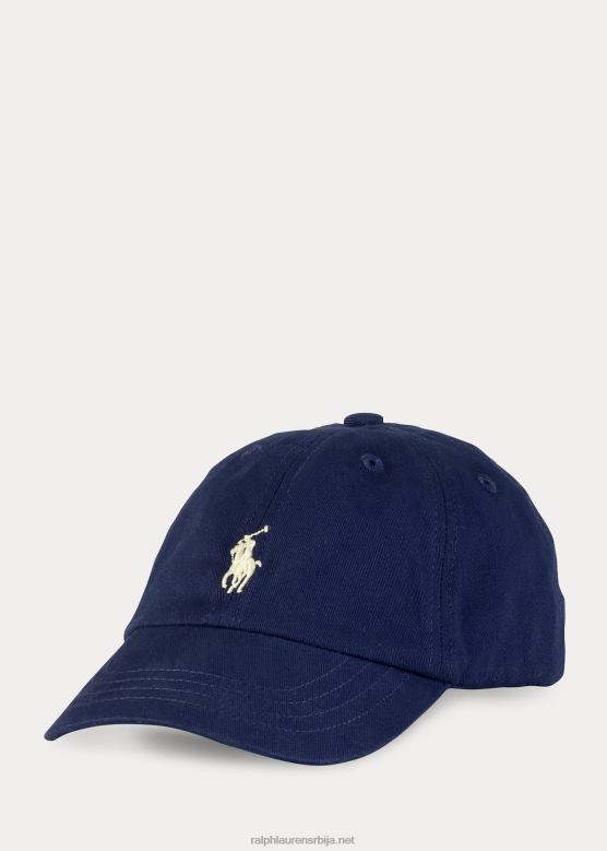 беба Ralph Lauren памучна цхино бејзбол капа V2V448016 морнарица