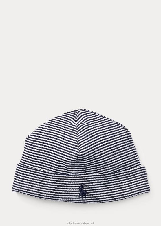 беба Ralph Lauren пругаста памучна капа V2V448023 рафинирани морнарички мулти