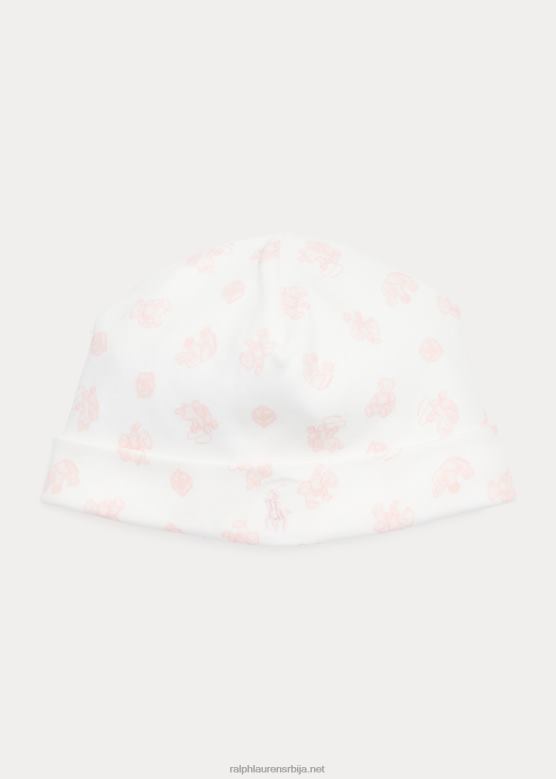 беба Ralph Lauren Капа од органског памука са принтом медведа V2V448029 розе мулти