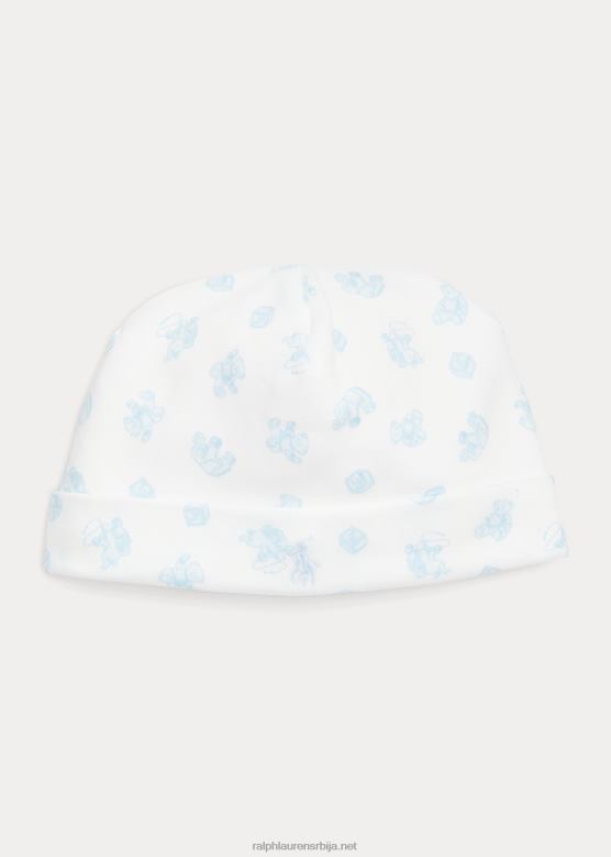 беба Ralph Lauren Капа од органског памука са принтом медведа V2V448031 плави мулти