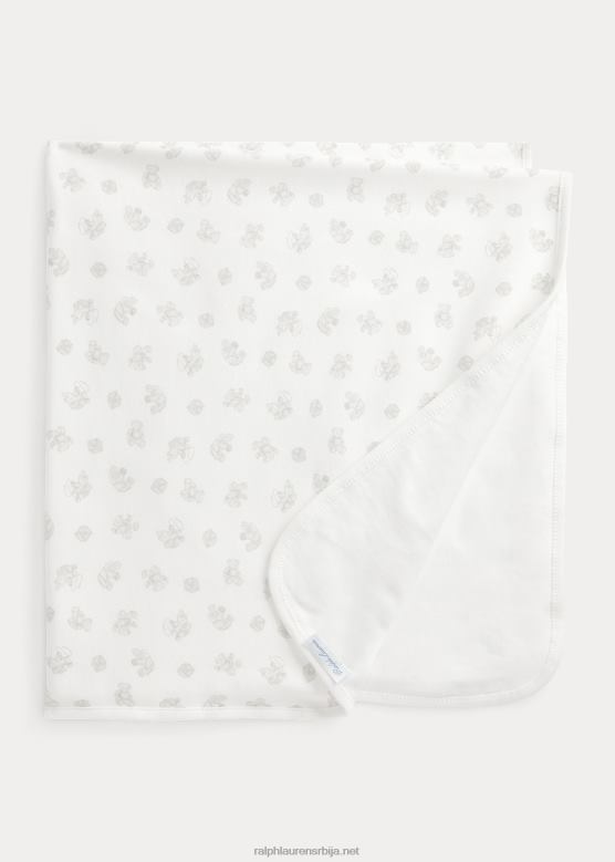 беба Ralph Lauren ћебе од органског памука са принтом медведа V2V448082 сива мулти