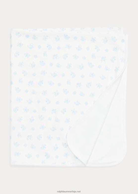 беба Ralph Lauren ћебе од органског памука са принтом медведа V2V448083 плави мулти