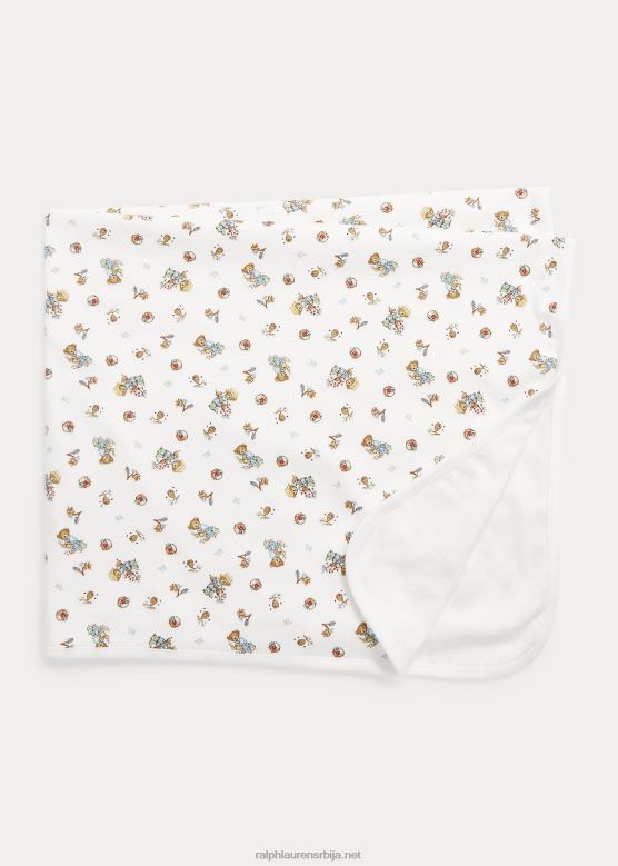 беба Ralph Lauren поло медвед памучно интерлоцк ћебе V2V448084 дечак баштенски медвед