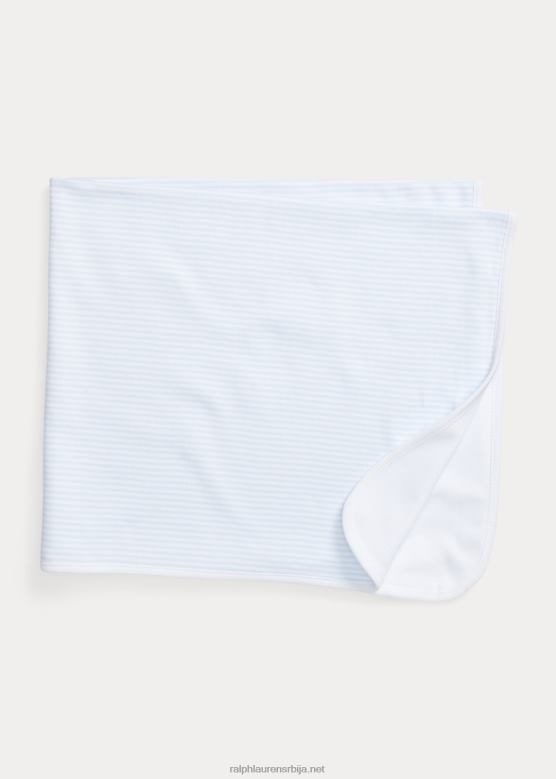 беба Ralph Lauren пругасто ћебе од органског памука V2V448085 берил плава/бела