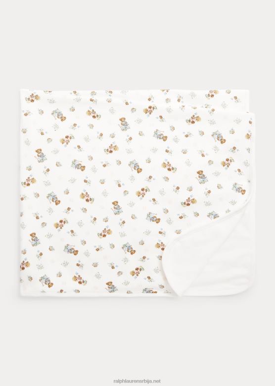 беба Ralph Lauren поло медвед памучно интерлоцк ћебе V2V448086 девојка баштенски медвед