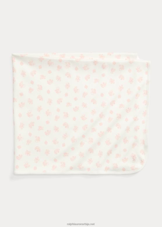беба Ralph Lauren ћебе од органског памука са принтом медведа V2V448087 розе мулти