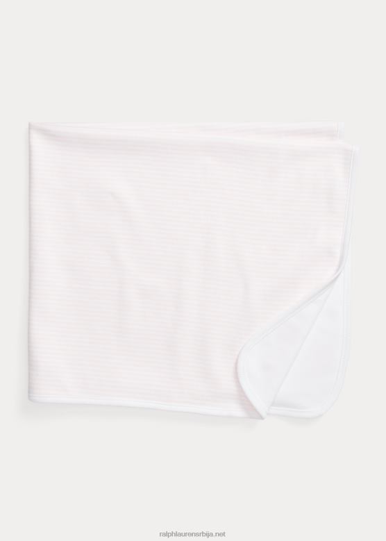 беба Ralph Lauren пругасто ћебе од органског памука V2V448088 нежно розе/бело