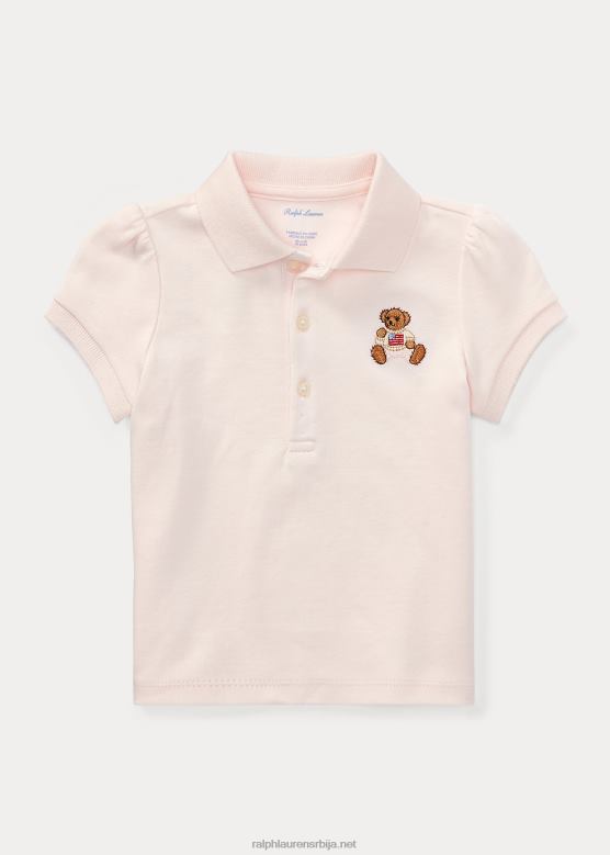 беба Ralph Lauren поло медвед мекана памучна поло мајица V2V447893 нежно розе