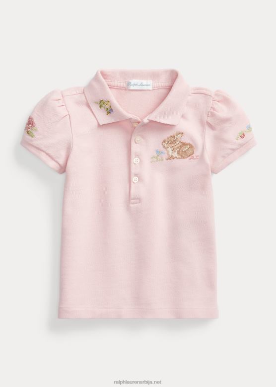 беба Ralph Lauren зека растезљива мрежаста поло мајица V2V447895 наговештај розе