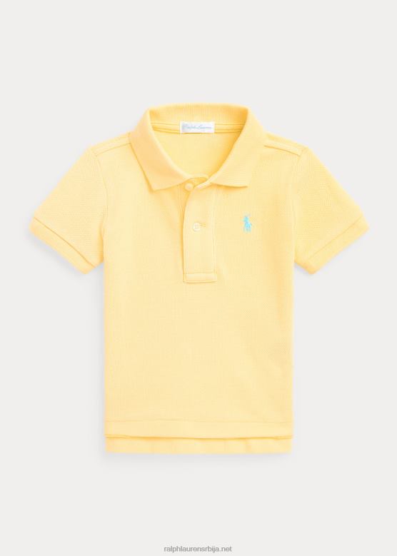 беба Ralph Lauren памучна мрежаста поло мајица V2V448281 кукурузно жуто