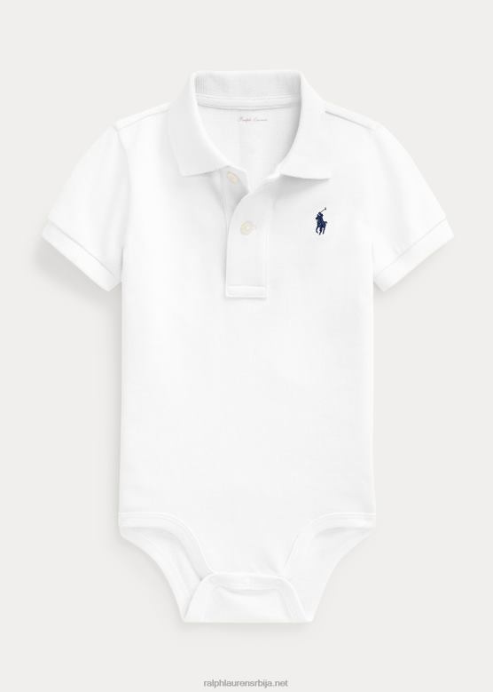 беба Ralph Lauren памучни мрежасти поло боди V2V4410010 бео