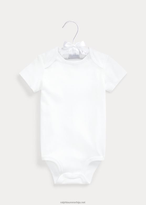 беба Ralph Lauren памучни интерлоцк боди V2V4410012 бео