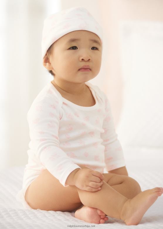 беба Ralph Lauren боди од органског памука са принтом медведа V2V448166 розе мулти