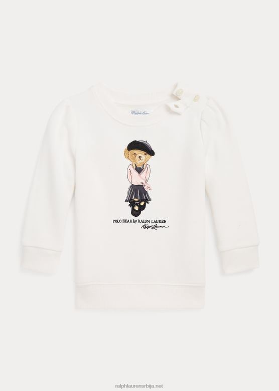 беба Ralph Lauren дуксерица од поло медвјеђег флиса V2V448300 палуба бела
