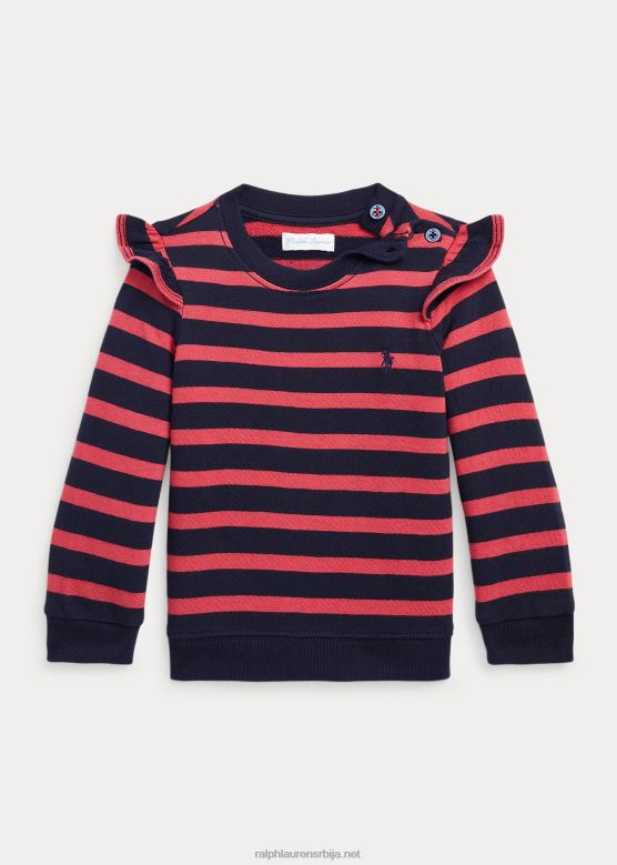 беба Ralph Lauren пругаста наборана спа фротир дуксерица V2V448304 чили паприка мулти