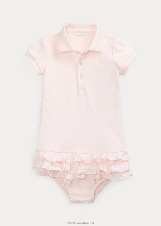 беба Ralph Lauren поло хаљина и блумер са воланима V2V447844 нежно розе