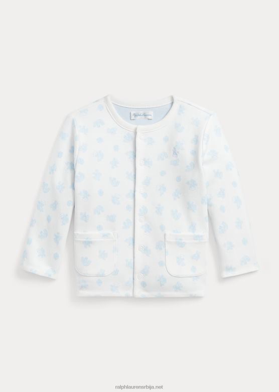 беба Ralph Lauren реверзибилна памучна интерлоцк јакна V2V448332 берил плава