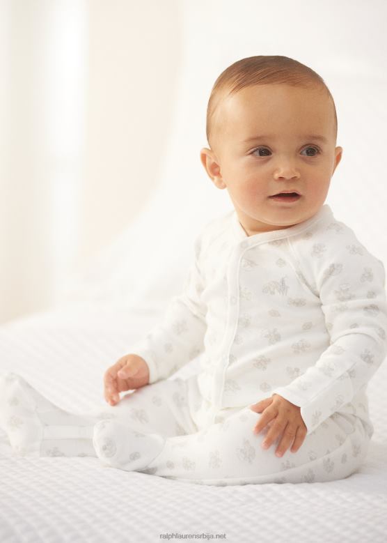 беба Ralph Lauren памучни комбинезон V2V4410017 сива мулти