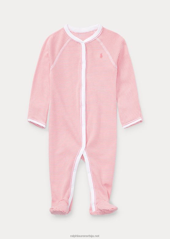 беба Ralph Lauren пругасти комбинезон са памучним стопалима V2V447718 пејсли розе мулти