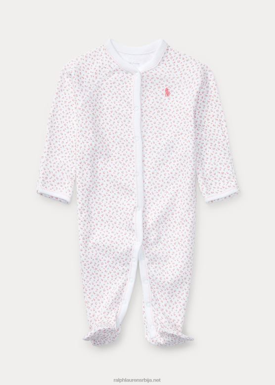 беба Ralph Lauren комбинезон са цветним памучним стопалима V2V447721 бела мулти