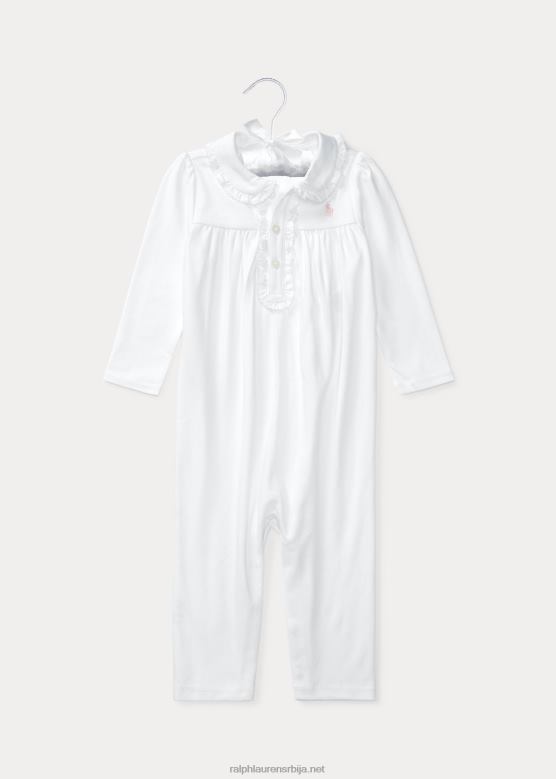 беба Ralph Lauren памучни поло комбинезон V2V447749 бео
