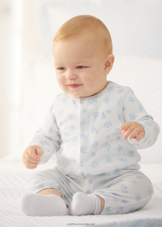 беба Ralph Lauren памучни комбинезон са кабриолетом V2V448179 плави мулти