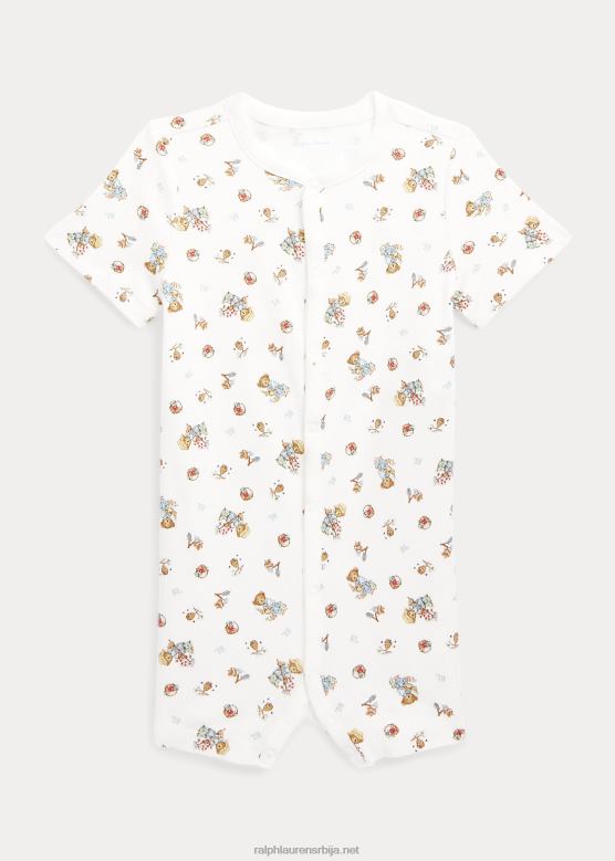 беба Ralph Lauren поло медвед памучни балон Схорталл V2V4410018 бела мулти