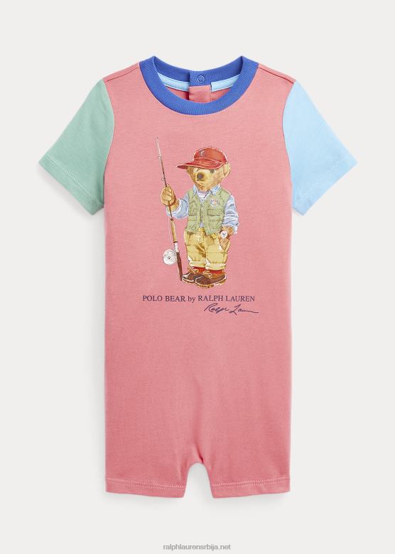 беба Ralph Lauren памучни шортс у боји медведа поло V2V4410019 пустињска ружа мулти