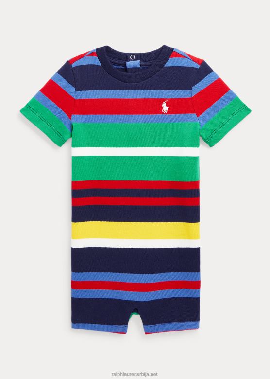 беба Ralph Lauren пругасти памучни дрес V2V4410022 Невпорт Нави Мулти