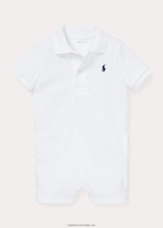 беба Ralph Lauren мекани памучни поло Схорталл V2V447657 бео