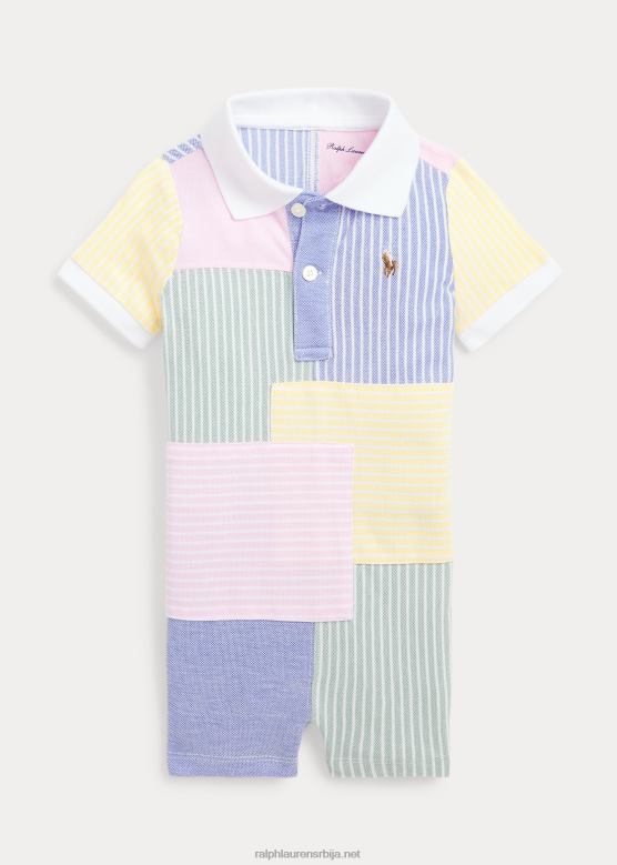 беба Ralph Lauren патцхворк мрежаста поло мајица V2V447666 лучко острво плаво мулти