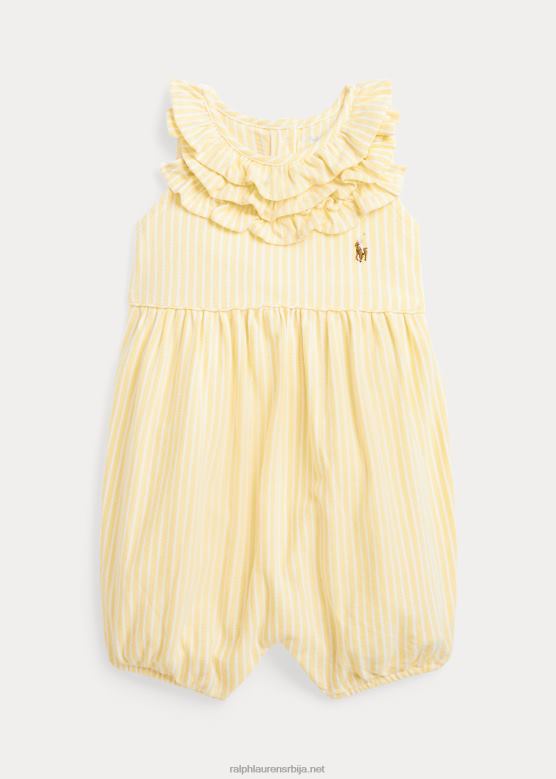беба Ralph Lauren пругасти мехурић са набораним мехурићима V2V447678 кукурузно жуто мулти