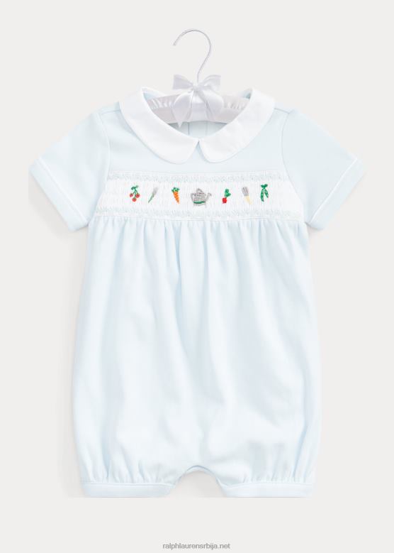 беба Ralph Lauren ручно пушени памучни балончић V2V447688 берил плава