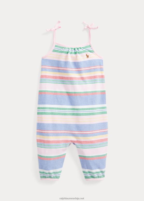 беба Ralph Lauren пругасти памучни мрежасти комбинезон V2V447692 зелена мулти