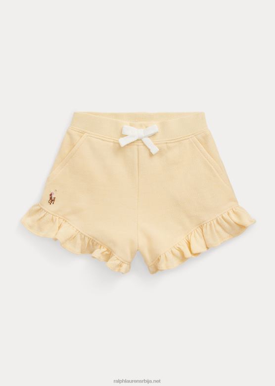 беба Ralph Lauren наборана памучна мрежа кратка V2V447912 кукурузно жуто