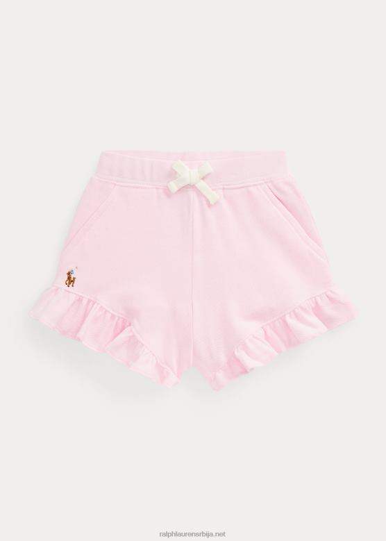 беба Ralph Lauren наборана памучна мрежа кратка V2V447913 кармел розе