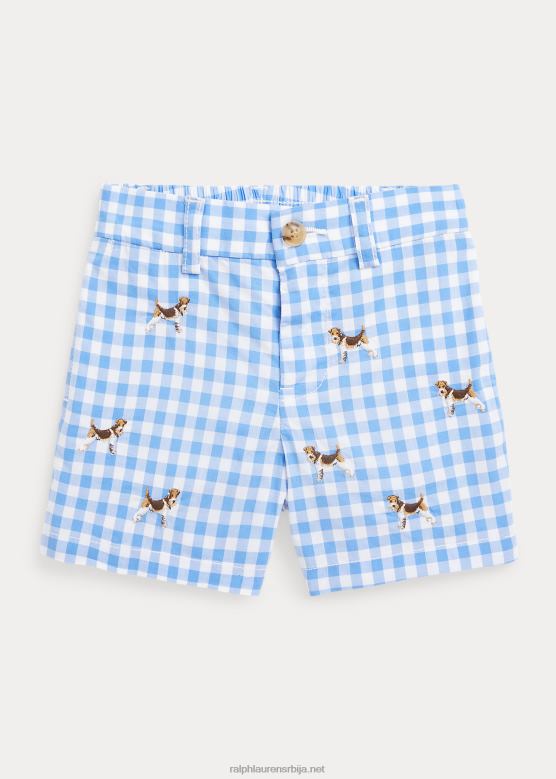 беба Ralph Lauren везени карирани флекс абразија кратак V2V447918 блуе гингхам