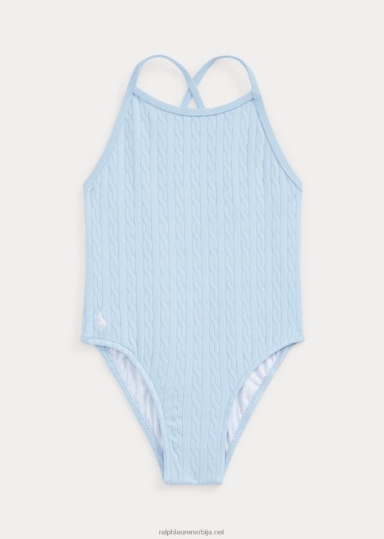 беба Ralph Lauren растезљиви жакардни једноделни купаћи костим V2V447939 канцеларијско плаво