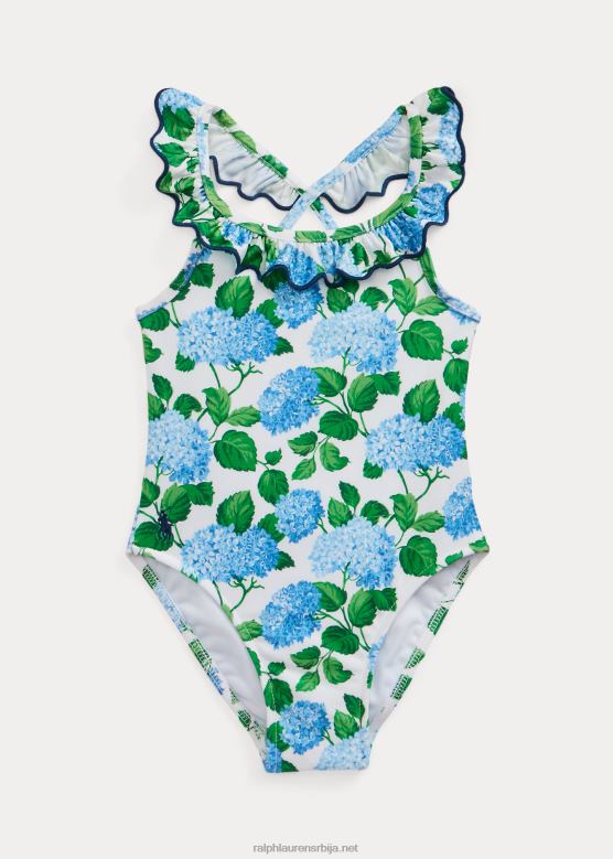 беба Ralph Lauren једноделни купаћи костим са воланима са цветовима V2V447944 хортензија флорал
